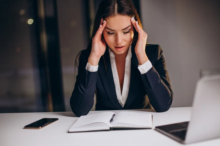 Businesswoman frustrated by inefficient event