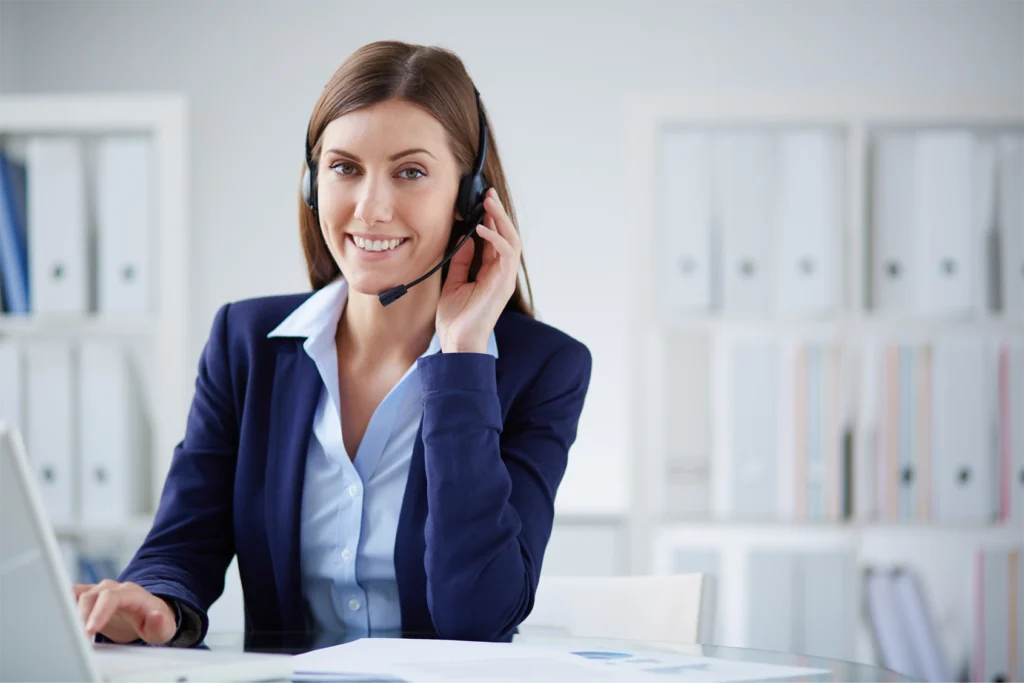 GlobalMeet teleconference operator with headset