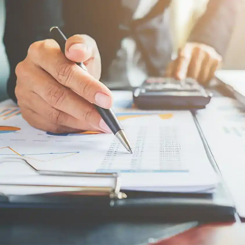 image of an account using a calculator